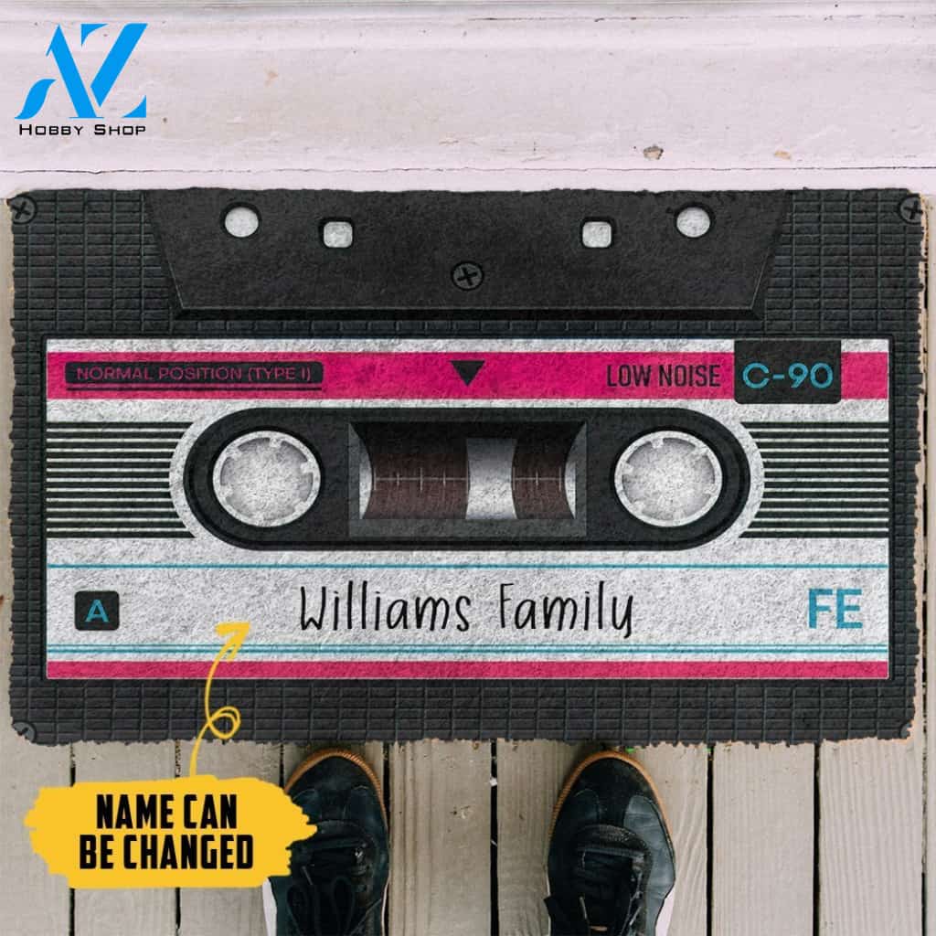 3D Cassette Tape Custom Name Doormat | Welcome Mat | House Warming Gift