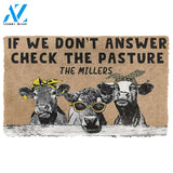 3D Check The Cow Pasture Custom Name Doormat | Welcome Mat | House Warming Gift