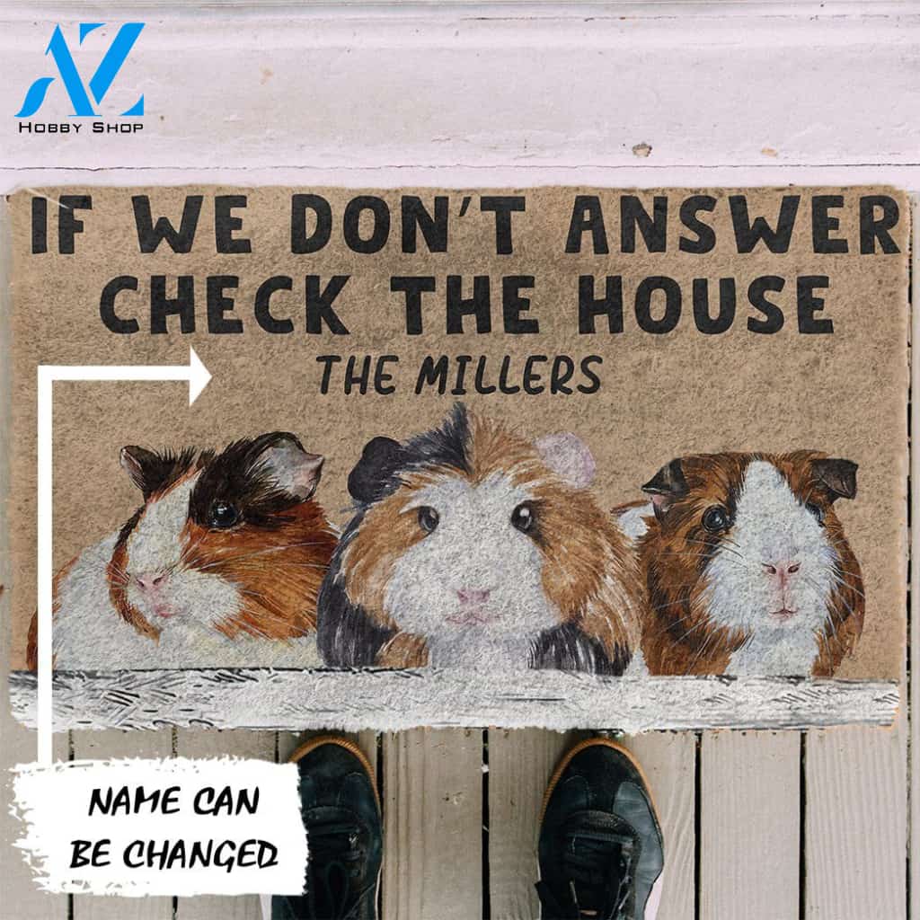 3D Check The Guinea Pig House Custom Name Doormat | Welcome Mat | House Warming Gift