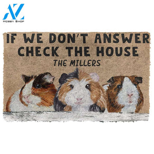 3D Check The Guinea Pig House Custom Name Doormat | Welcome Mat | House Warming Gift