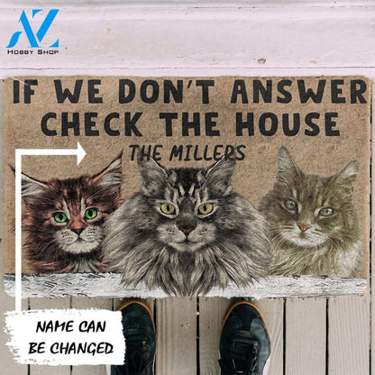 3D Check The Maine Coon House Custom Name Doormat | Welcome Mat | House Warming Gift