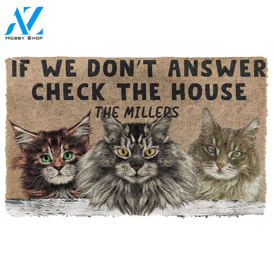 3D Check The Maine Coon House Custom Name Doormat | Welcome Mat | House Warming Gift