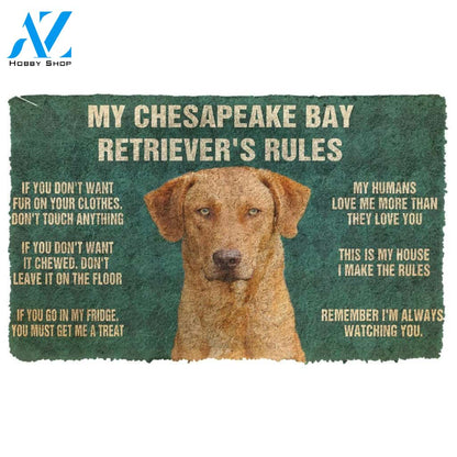 3D Chesapeake Bay Retriever's Rules Doormat | Welcome Mat | House Warming Gift