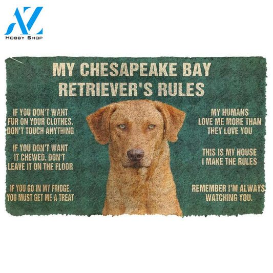 3D Chesapeake Bay Retriever's Rules Doormat | Welcome Mat | House Warming Gift