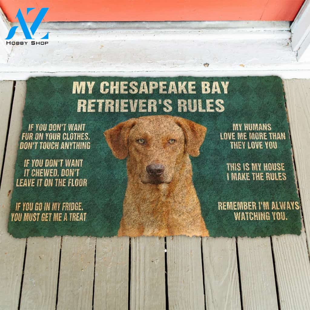 3D Chesapeake Bay Retriever's Rules Doormat | Welcome Mat | House Warming Gift