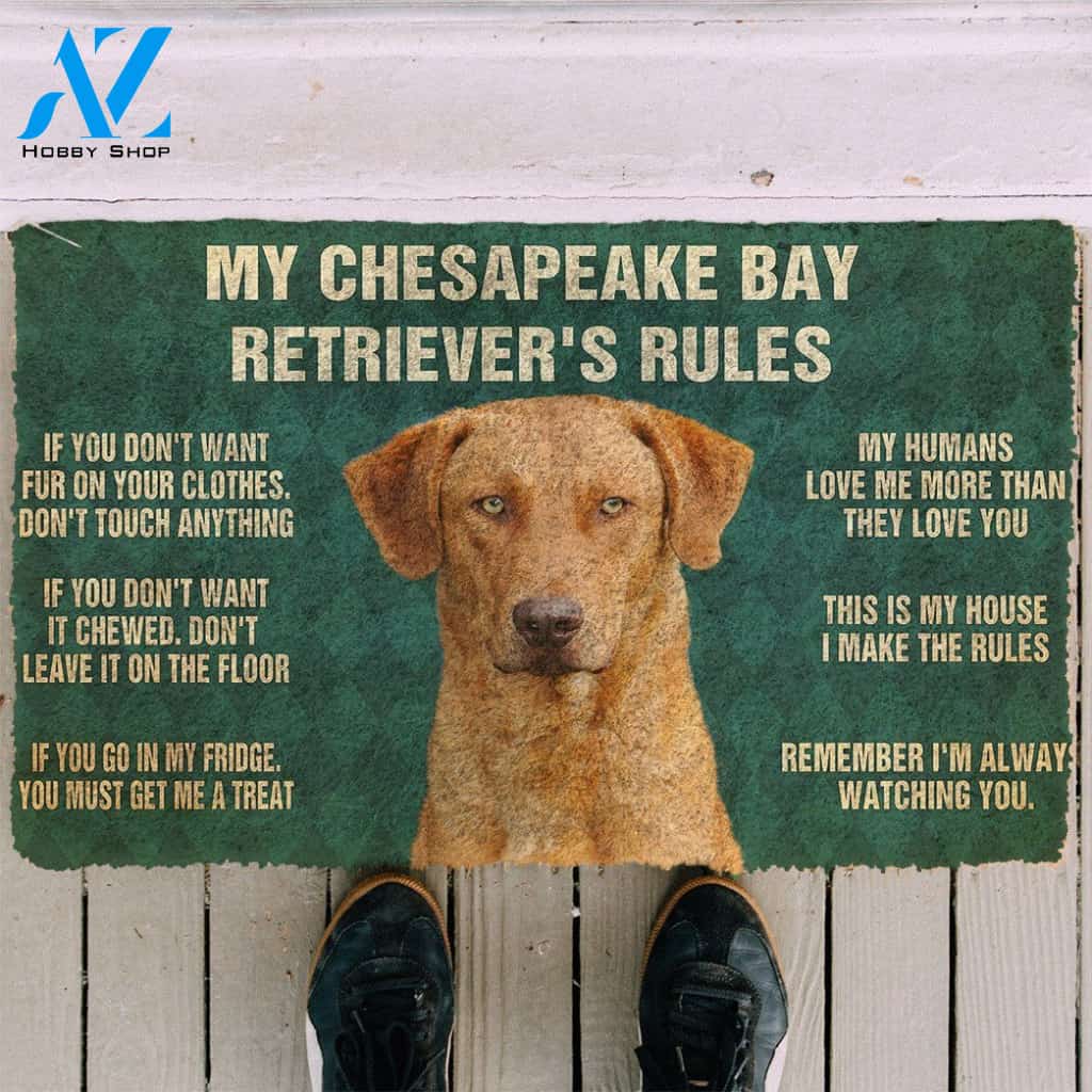 3D Chesapeake Bay Retriever's Rules Doormat | Welcome Mat | House Warming Gift