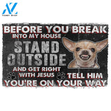 3D Chihuahua Before You Break Into My House Custom Doormat | Welcome Mat | House Warming Gift