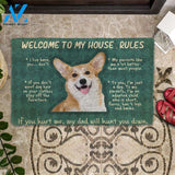 3D Corgi Welcome To My House Rules Custom Doormat | Welcome Mat | House Warming Gift