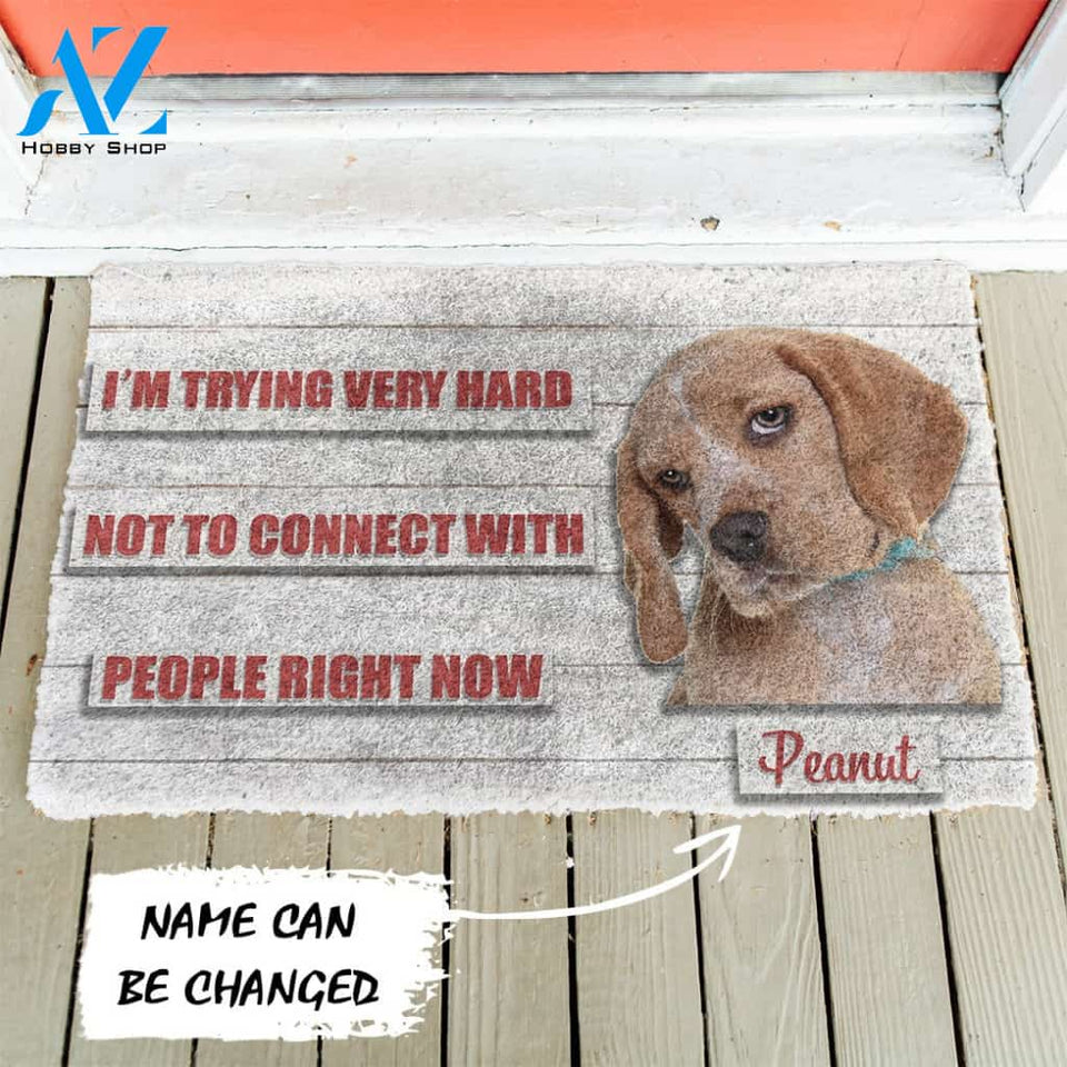 3D David Rose Im trying very hard not to connect with people right now Custom Name Doormat | Welcome Mat | House Warming Gift