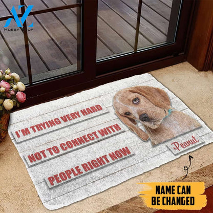 3D David Rose Im trying very hard not to connect with people right now Custom Name Doormat | Welcome Mat | House Warming Gift