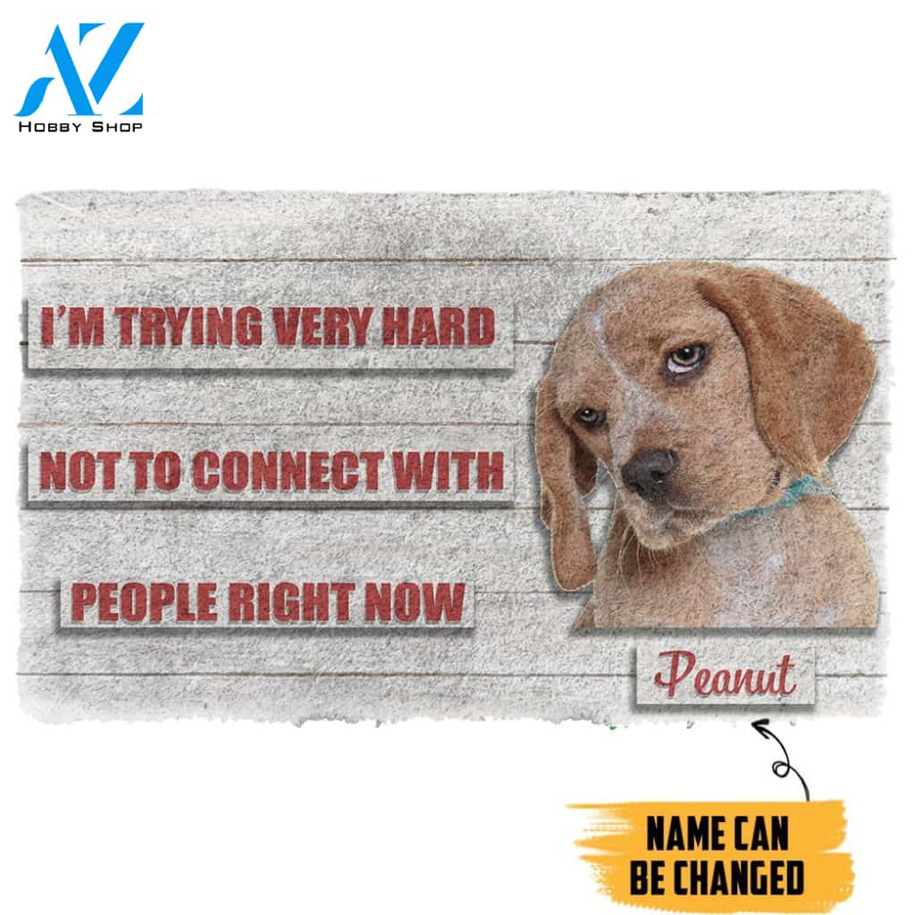 3D David Rose Im trying very hard not to connect with people right now Custom Name Doormat | Welcome Mat | House Warming Gift
