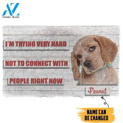 3D David Rose Im trying very hard not to connect with people right now Custom Name Doormat | Welcome Mat | House Warming Gift