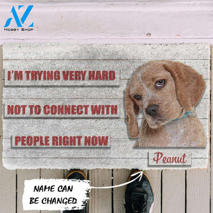 3D David Rose Im trying very hard not to connect with people right now Custom Name Doormat | Welcome Mat | House Warming Gift