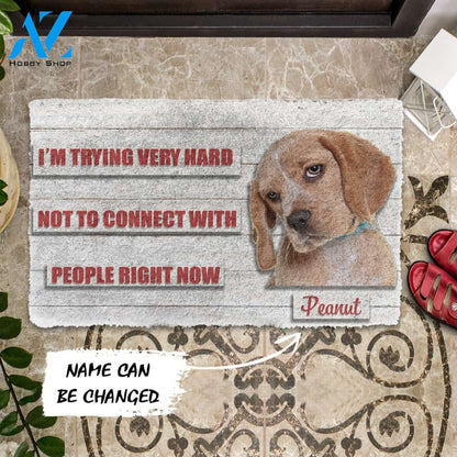 3D David Rose Im trying very hard not to connect with people right now Custom Name Doormat | Welcome Mat | House Warming Gift