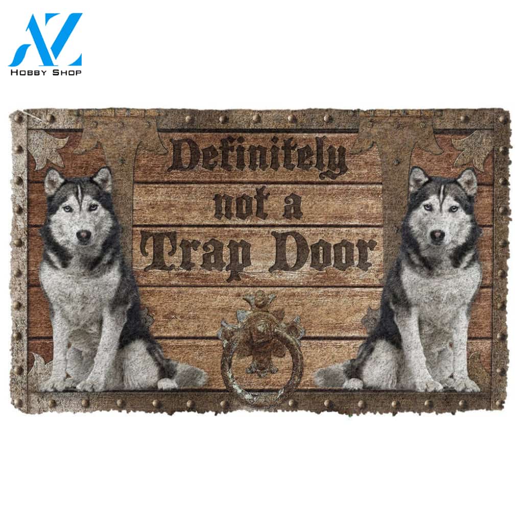 3D Definitely Not A Trap Door Husky Doormat | Welcome Mat | House Warming Gift
