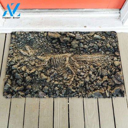 3D Dinosaur Fossil Funny Indoor And Outdoor Doormat Gift For Archeology Lovers Birthday Gift Decor Warm House Gift Welcome Mat 1