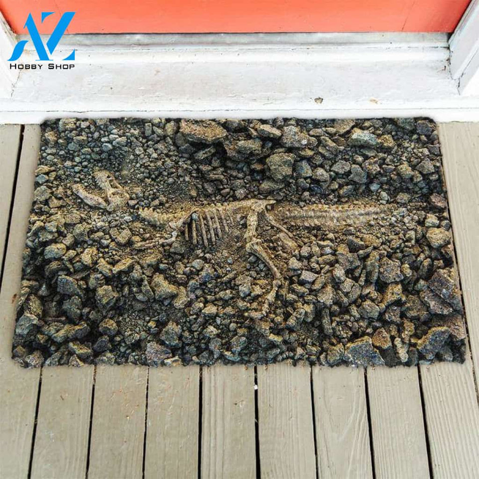 3D Dinosaur Fossil Funny Indoor And Outdoor Doormat Gift For Archeology Lovers Birthday Gift Decor Warm House Gift Welcome Mat 1