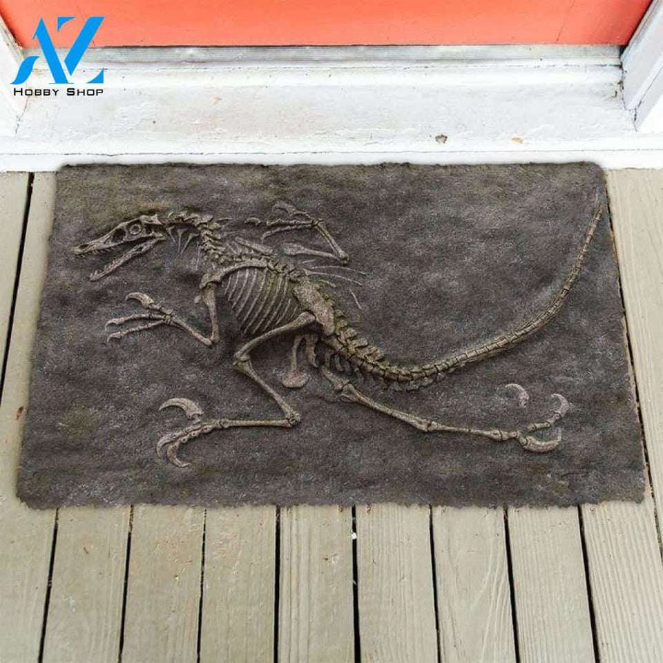 3D Dinosaur Fossil Funny Indoor And Outdoor Doormat Gift For Archeology Lovers Birthday Gift Decor Warm House Gift Welcome Mat 2