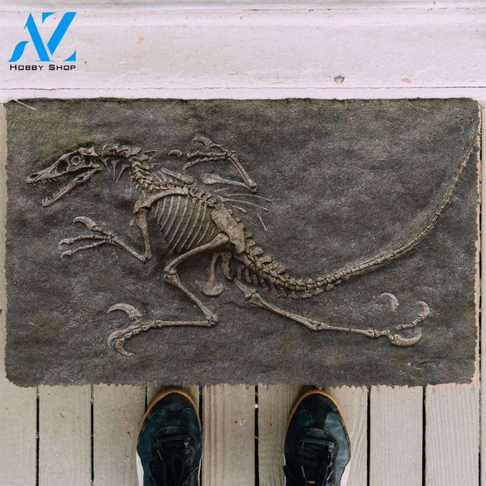 3D Dinosaur Fossil Funny Indoor And Outdoor Doormat Gift For Archeology Lovers Birthday Gift Decor Warm House Gift Welcome Mat 2