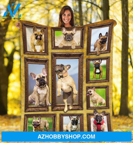 3D French Bulldog Fleece Blanket