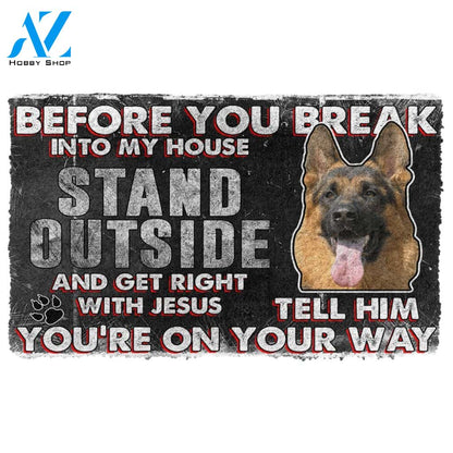 3D German Shepherd Before You Break Into My House Custom Doormat | Welcome Mat | House Warming Gift