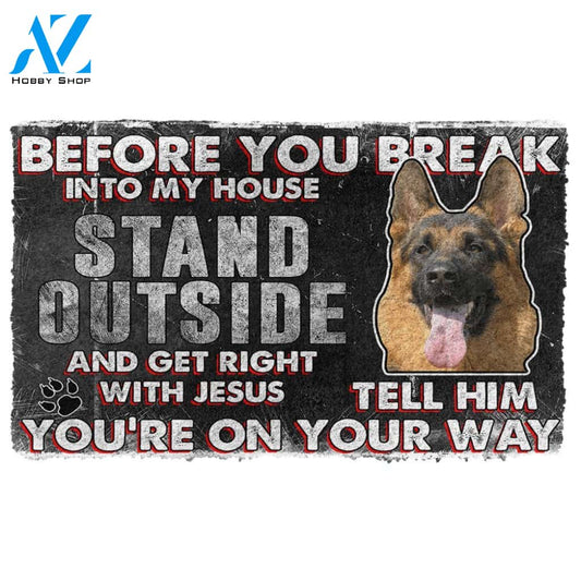 3D German Shepherd Before You Break Into My House Custom Doormat | Welcome Mat | House Warming Gift