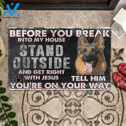 3D German Shepherd Before You Break Into My House Custom Doormat | Welcome Mat | House Warming Gift