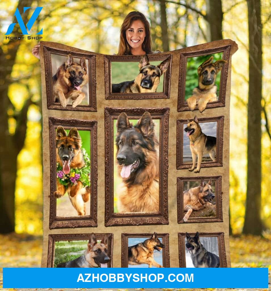 3D German Shepherd Dog Fleece Blanket - Gift For Shepherd Lover