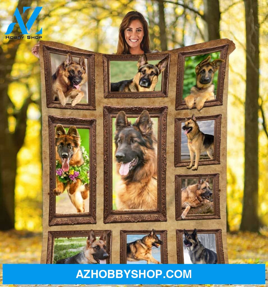 3D German Shepherd Dog Fleece Blanket - Gift For Shepherd Lover