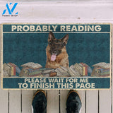 3D German Shepherd Probably Reading Please Wait Custom Doormat | Welcome Mat | House Warming Gift