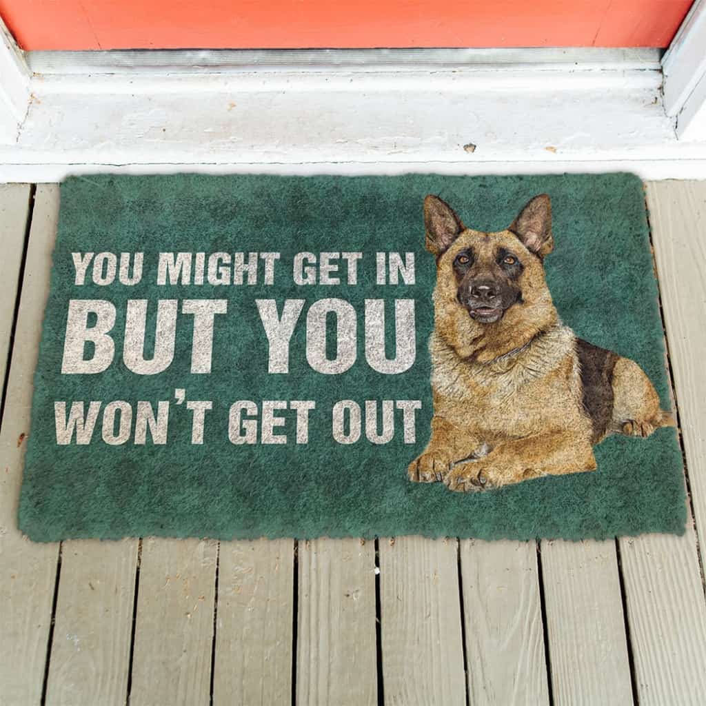 3D German Shepherd You Won't Get Out Doormat