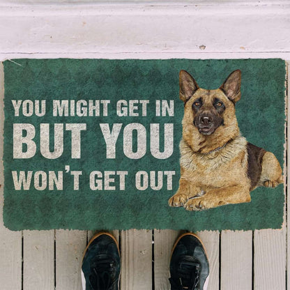 3D German Shepherd You Won't Get Out Doormat