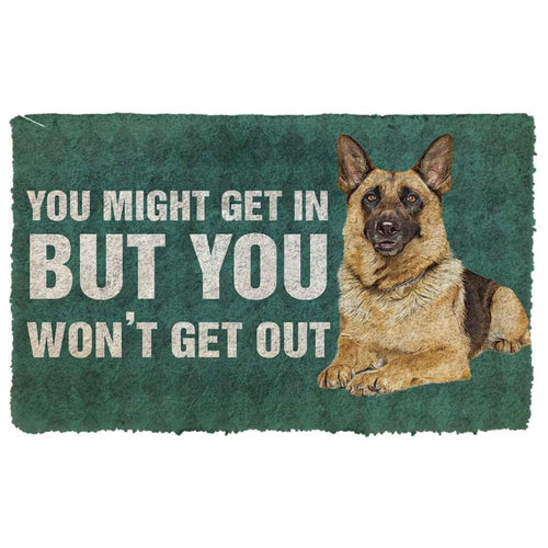 3D German Shepherd You Won't Get Out Doormat