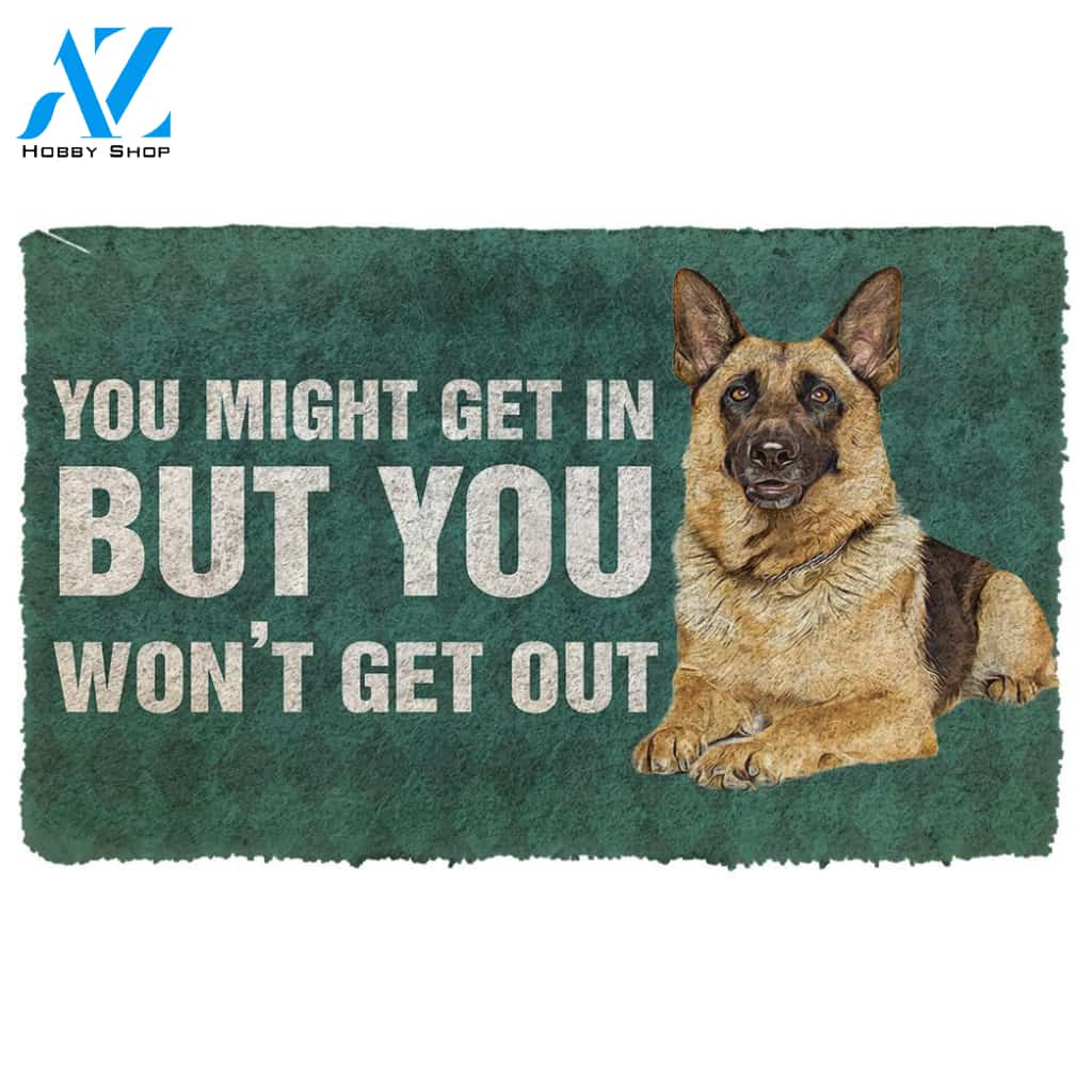 3D German Shepherd You Won't Get Out Doormat | Welcome Mat | House Warming Gift