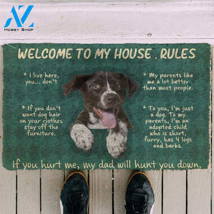 3D German Shorthaired Pointers Welcome To My House Rules Custom Doormat | Welcome Mat | House Warming Gift