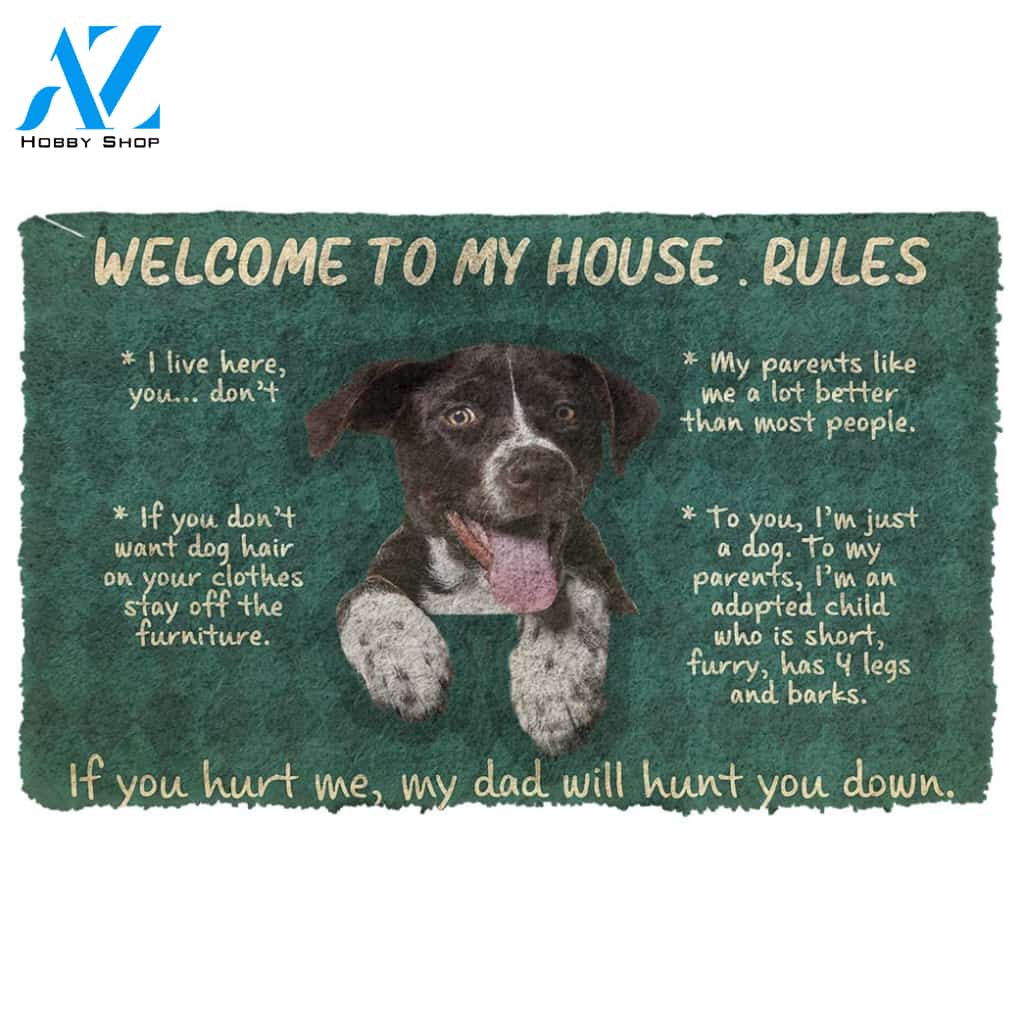 3D German Shorthaired Pointers Welcome To My House Rules Custom Doormat | Welcome Mat | House Warming Gift
