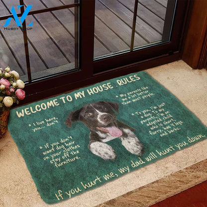 3D German Shorthaired Pointers Welcome To My House Rules Custom Doormat | Welcome Mat | House Warming Gift