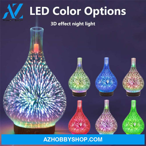 3D Glass Aroma Diffuser Colorful Lamp Humidifier Night Light