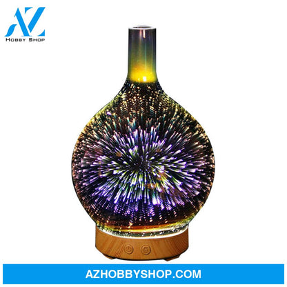 3D Glass Aroma Diffuser Colorful Lamp Humidifier Night Light Au3Pcs