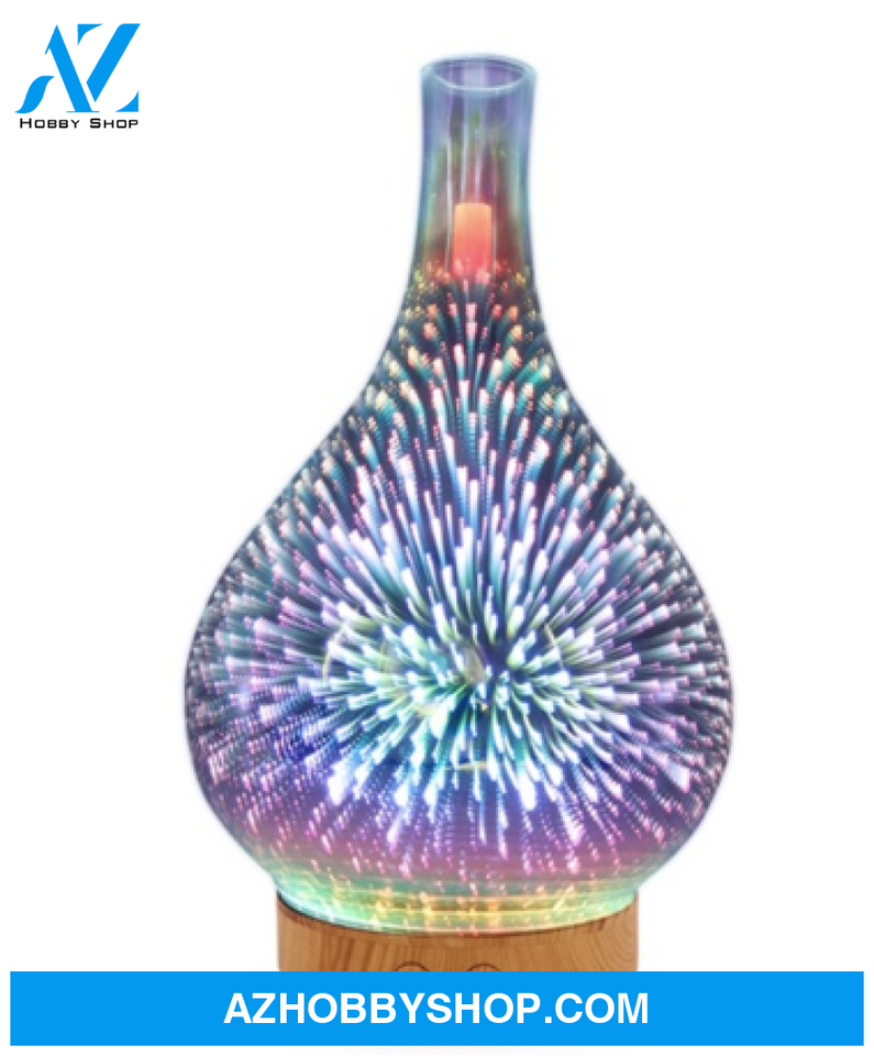 3D Glass Aroma Diffuser Colorful Lamp Humidifier Night Light Aus