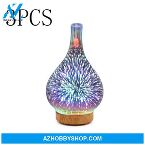 3D Glass Aroma Diffuser Colorful Lamp Humidifier Night Light Aus3Pcs