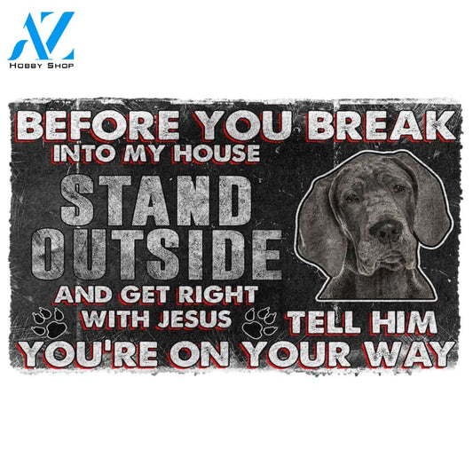 3D Great Dane Before You Break Into My House Custom Doormat | Welcome Mat | House Warming Gift