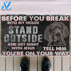 3D Great Dane Before You Break Into My House Custom Doormat | Welcome Mat | House Warming Gift