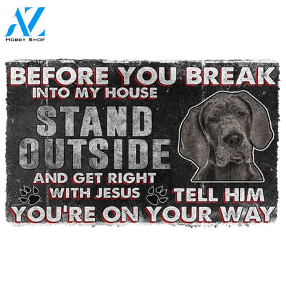 3D Great Dane Before You Break Into My House Custom Doormat | Welcome Mat | House Warming Gift