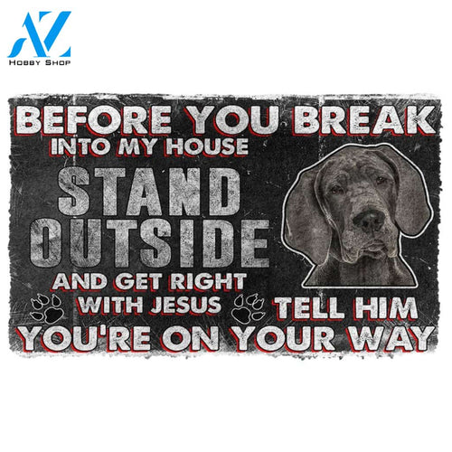 3D Great Dane Before You Break Into My House Custom Doormat | Welcome Mat | House Warming Gift