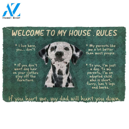 3D Great Dane Dog Welcome To My House Rules Custom Doormat | Welcome Mat | House Warming Gift