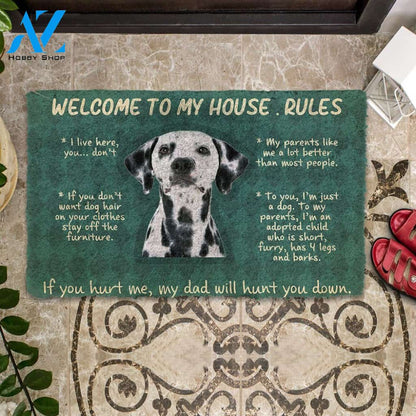 3D Great Dane Dog Welcome To My House Rules Custom Doormat | Welcome Mat | House Warming Gift