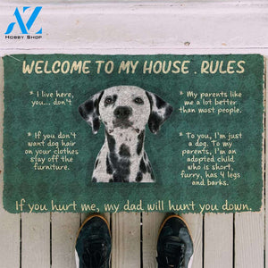 3D Great Dane Dog Welcome To My House Rules Custom Doormat | Welcome Mat | House Warming Gift