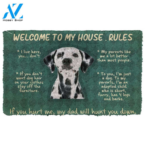 3D Great Dane Dog Welcome To My House Rules Custom Doormat | Welcome Mat | House Warming Gift