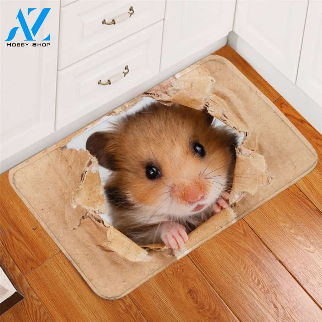 3D Hamster Hole Door Mat